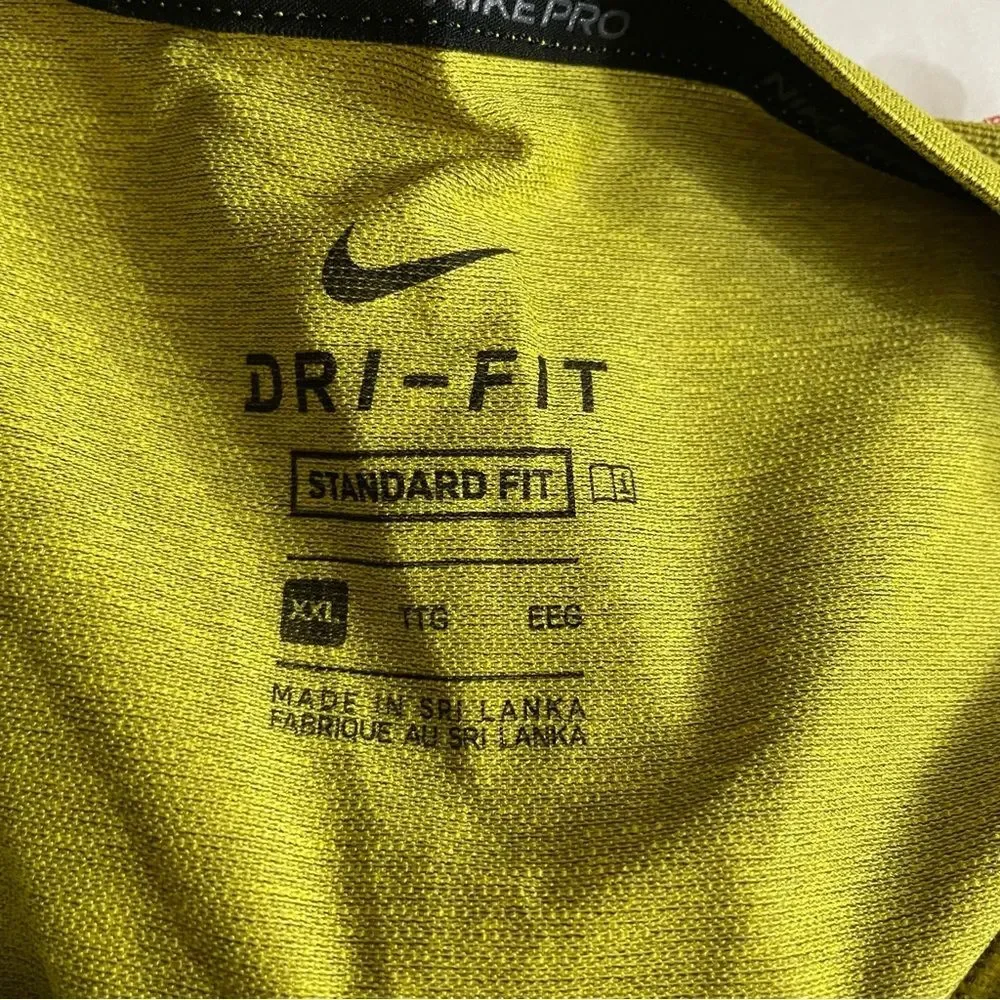 NWOT Nike Dri-Fit Chartreuse Green Short Sleeve Athletic T-Shirt